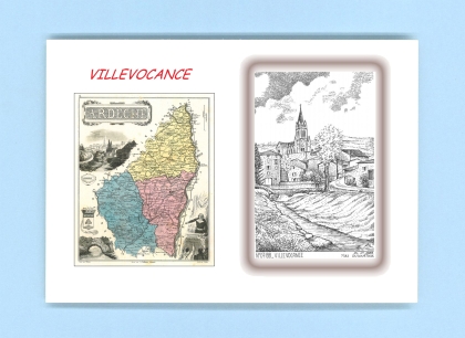 Cartes Postales impression Noir avec dpartement sur la ville de VILLEVOCANCE Titre : vue