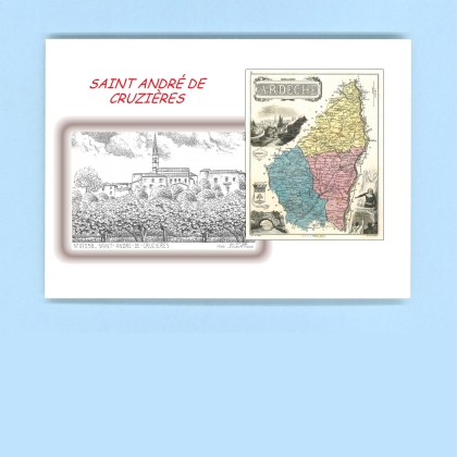 Cartes Postales impression Noir avec dpartement sur la ville de ST ANDRE DE CRUZIERES Titre : vue
