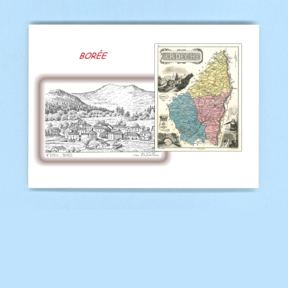 Cartes Postales impression Noir avec dpartement sur la ville de BOREE Titre : vue