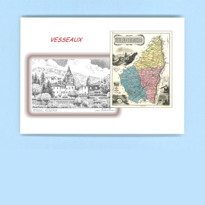 Cartes Postales impression Noir avec dpartement sur la ville de VESSEAUX Titre : vue