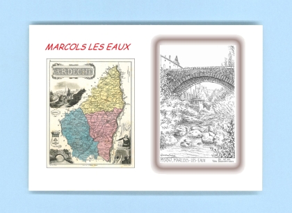 Cartes Postales impression Noir avec dpartement sur la ville de MARCOLS LES EAUX Titre : 