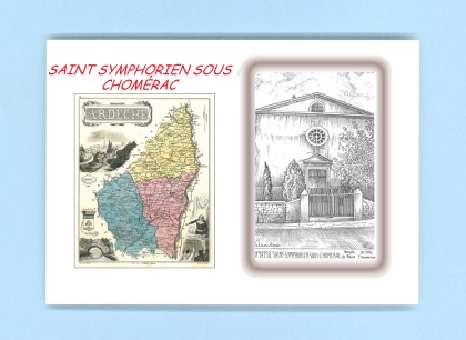 Cartes Postales impression Noir avec dpartement sur la ville de ST SYMPHORIEN SOUS CHOMERAC Titre : temple de brune