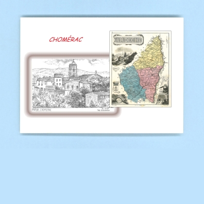 Cartes Postales impression Noir avec dpartement sur la ville de CHOMERAC Titre : vue