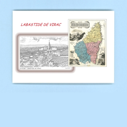 Cartes Postales impression Noir avec dpartement sur la ville de LABASTIDE DE VIRAC Titre : vue