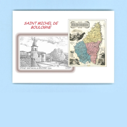 Cartes Postales impression Noir avec dpartement sur la ville de ST MICHEL DE BOULOGNE Titre : eglise