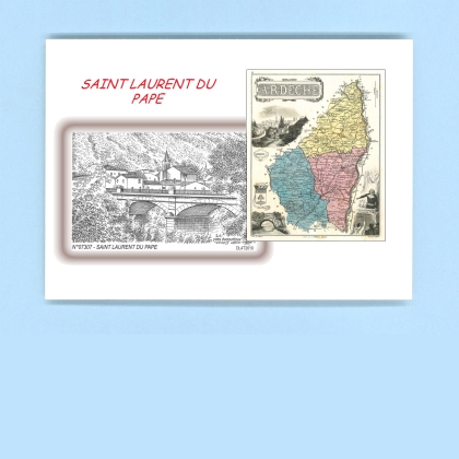 Cartes Postales impression Noir avec dpartement sur la ville de ST LAURENT DU PAPE Titre : vue
