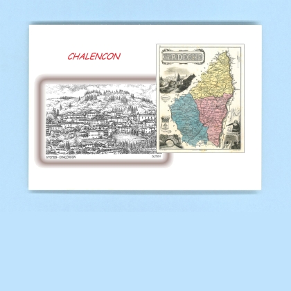 Cartes Postales impression Noir avec dpartement sur la ville de CHALENCON Titre : vue