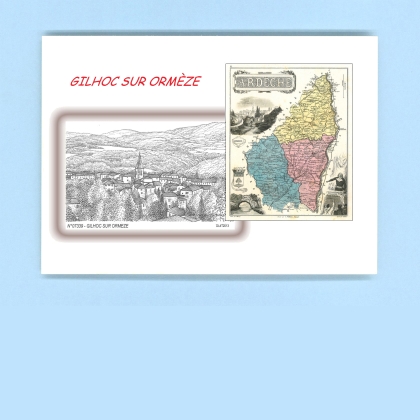 Cartes Postales impression Noir avec dpartement sur la ville de GILHOC SUR ORMEZE Titre : vue