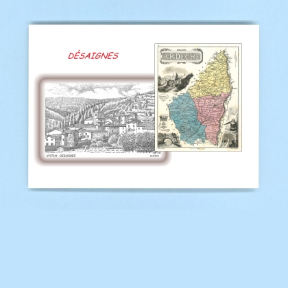 Cartes Postales impression Noir avec dpartement sur la ville de DESAIGNES Titre : vue