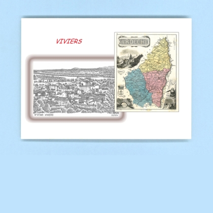 Cartes Postales impression Noir avec dpartement sur la ville de VIVIERS Titre : vue