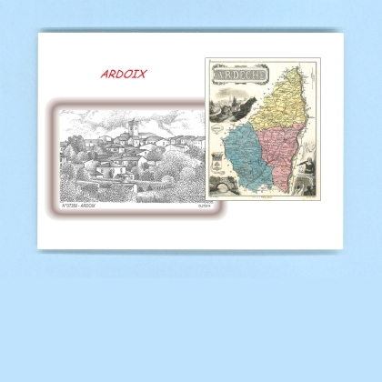 Cartes Postales impression Noir avec dpartement sur la ville de ARDOIX Titre : vue