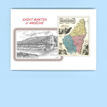 Cartes Postales impression Noir avec dpartement sur la ville de ST MARTIN D ARDECHE Titre : pont