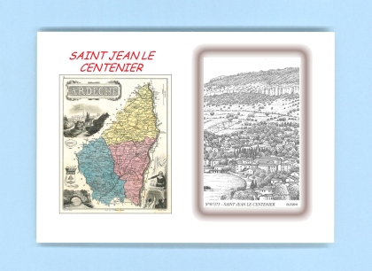 Cartes Postales impression Noir avec dpartement sur la ville de ST JEAN LE CENTENIER Titre : vue