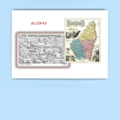 Cartes Postales impression Noir avec dpartement sur la ville de GLUIRAS Titre : vue