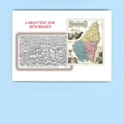 Cartes Postales impression Noir avec dpartement sur la ville de LABASTIDE SUR BEZORGUES Titre : hameau de freyssenet