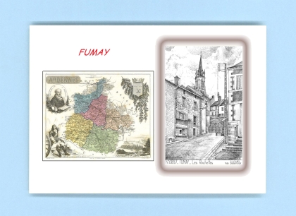 Cartes Postales impression Noir avec dpartement sur la ville de FUMAY Titre : les rochettes
