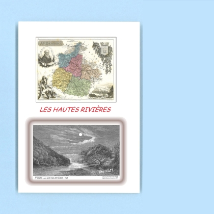 Cartes Postales impression Noir avec dpartement sur la ville de LES HAUTES RIVIERES Titre : vue