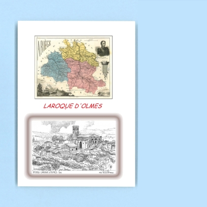 Cartes Postales impression Noir avec dpartement sur la ville de LAROQUE D OLMES Titre : vue