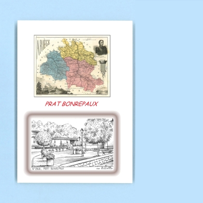 Cartes Postales impression Noir avec dpartement sur la ville de PRAT BONREPAUX Titre : vue
