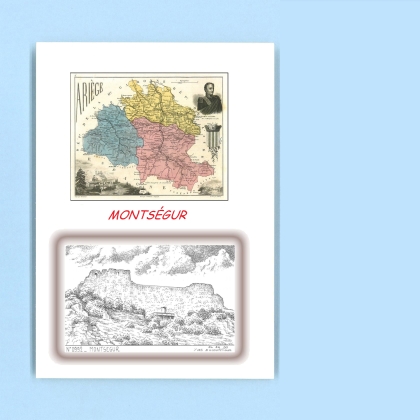 Cartes Postales impression Noir avec dpartement sur la ville de MONTSEGUR Titre : vue