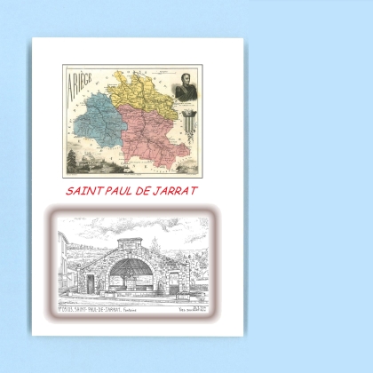 Cartes Postales impression Noir avec dpartement sur la ville de ST PAUL DE JARRAT Titre : fontaine