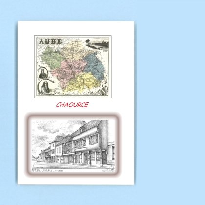 Cartes Postales impression Noir avec dpartement sur la ville de CHAOURCE Titre : arcades