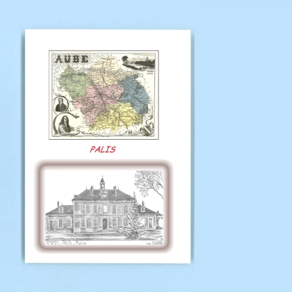 Cartes Postales impression Noir avec dpartement sur la ville de PALIS Titre : mairie