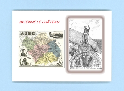 Cartes Postales impression Noir avec dpartement sur la ville de BRIENNE LE CHATEAU Titre : napoleon