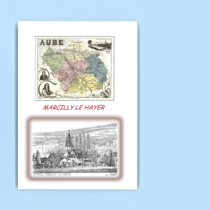 Cartes Postales impression Noir avec dpartement sur la ville de MARCILLY LE HAYER Titre : vue