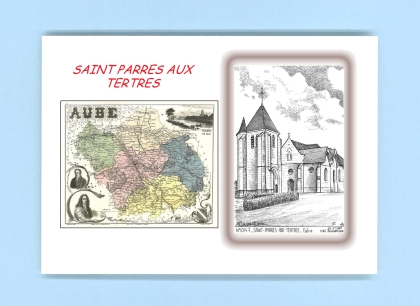 Cartes Postales impression Noir avec dpartement sur la ville de ST PARRES AUX TERTRES Titre : eglise