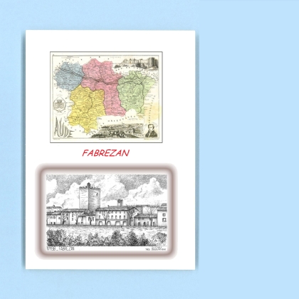 Cartes Postales impression Noir avec dpartement sur la ville de FABREZAN Titre : vue