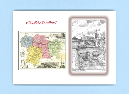Cartes Postales impression Noir avec dpartement sur la ville de VILLEGAILHENC Titre : vue