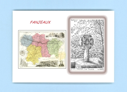 Cartes Postales impression Noir avec dpartement sur la ville de FANJEAUX Titre : croix discoidale
