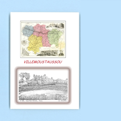 Cartes Postales impression Noir avec dpartement sur la ville de VILLEMOUSTAUSSOU Titre : arene