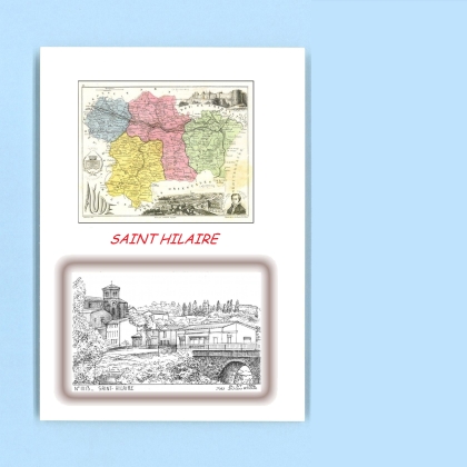 Cartes Postales impression Noir avec dpartement sur la ville de ST HILAIRE Titre : vue