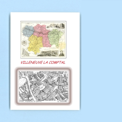 Cartes Postales impression Noir avec dpartement sur la ville de VILLENEUVE LA COMPTAL Titre : vue