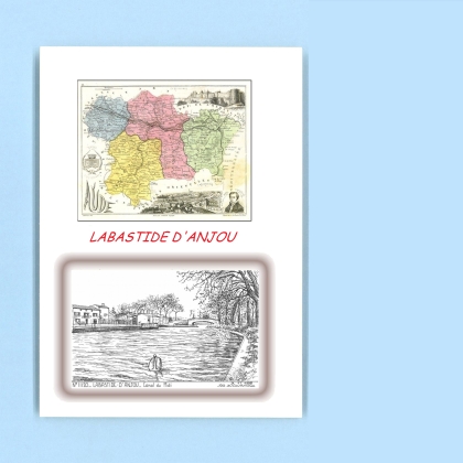 Cartes Postales impression Noir avec dpartement sur la ville de LABASTIDE D ANJOU Titre : canal du midi