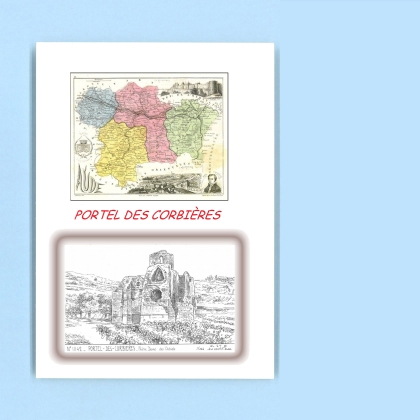 Cartes Postales impression Noir avec dpartement sur la ville de PORTEL DES CORBIERES Titre : notre dame des oubiels