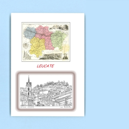 Cartes Postales impression Noir avec dpartement sur la ville de LEUCATE Titre : vue
