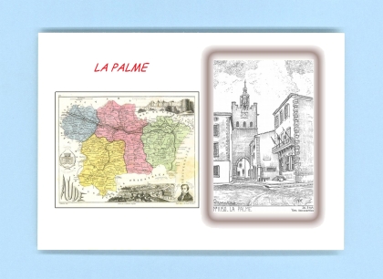 Cartes Postales impression Noir avec dpartement sur la ville de LA PALME Titre : vue