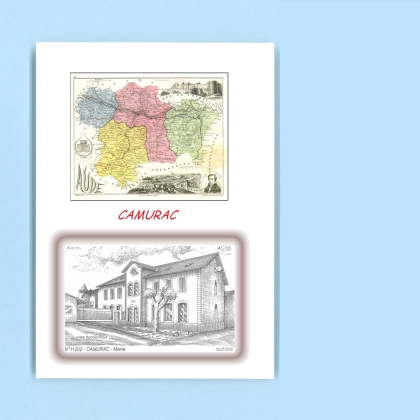 Cartes Postales impression Noir avec dpartement sur la ville de CAMURAC Titre : mairie