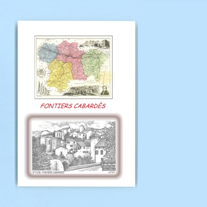 Cartes Postales impression Noir avec dpartement sur la ville de FONTIERS CABARDES Titre : vue