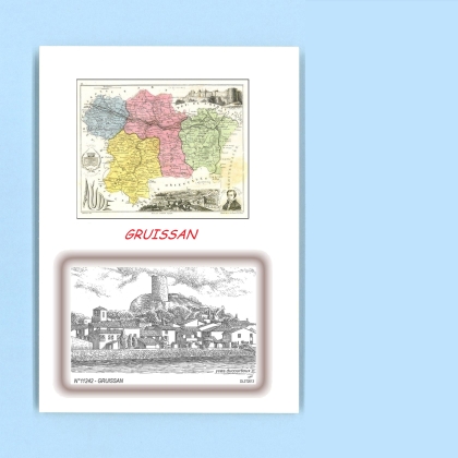 Cartes Postales impression Noir avec dpartement sur la ville de GRUISSAN Titre : vue