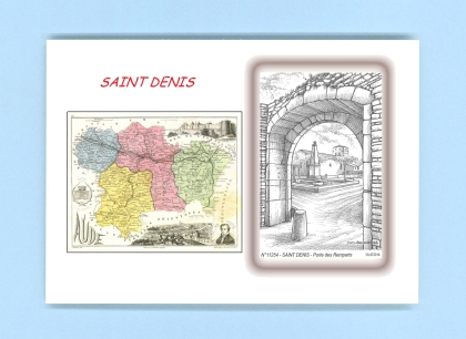Cartes Postales impression Noir avec dpartement sur la ville de ST DENIS Titre : porte des remparts