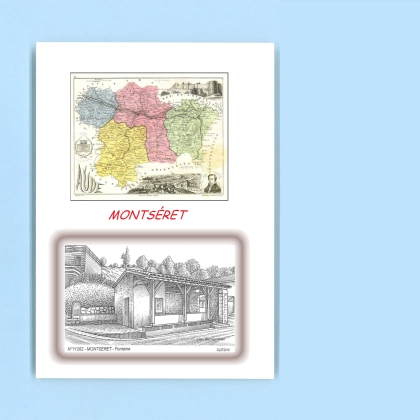 Cartes Postales impression Noir avec dpartement sur la ville de MONTSERET Titre : fontaine