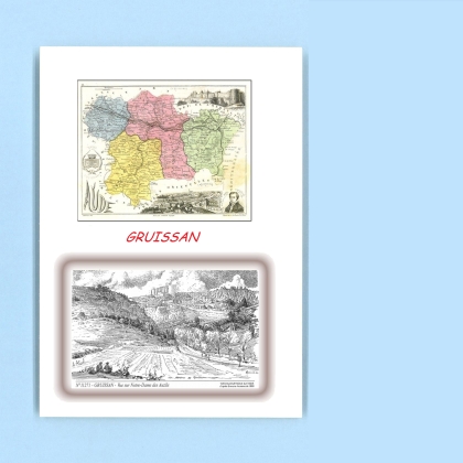 Cartes Postales impression Noir avec dpartement sur la ville de GRUISSAN Titre : vue sur notre dame des auzils