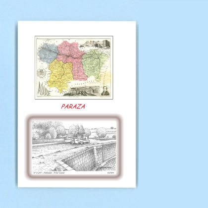 Cartes Postales impression Noir avec dpartement sur la ville de PARAZA Titre : pont canal