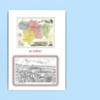 Cartes Postales impression Noir avec dpartement sur la ville de ALAIRAC Titre : vue