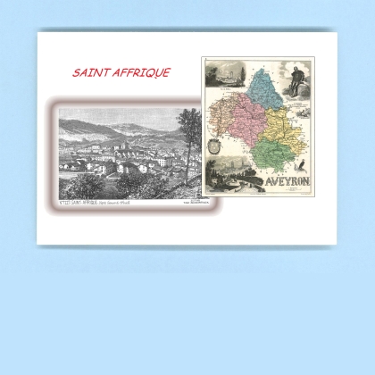 Cartes Postales impression Noir avec dpartement sur la ville de ST AFFRIQUE Titre : vue