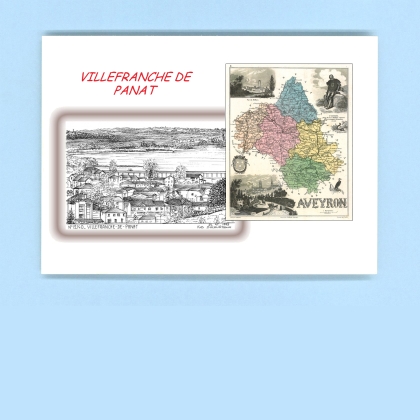 Cartes Postales impression Noir avec dpartement sur la ville de VILLEFRANCHE DE PANAT Titre : vue